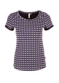 Q/S Designed By, Damen T-Shirt, Jade / Aubergine / Weiß