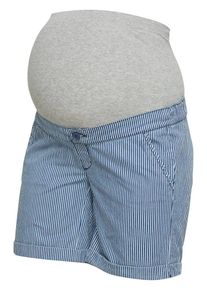 MAMALICIOUS, Damen Shorts, Rauchblau / Wei&szlig;