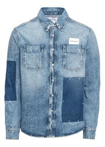 Calvin Klein Jeans, Herren Jeanshemd 'PATCHED UTILITY SHIRT', Blue Denim