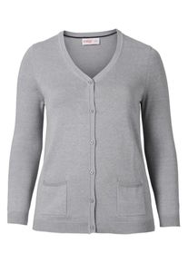 sheego Casual, Damen Cardigan, Grau