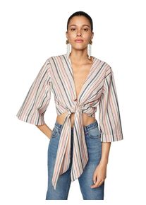 EDITED, Damen Bluse 'Gracia', Grün / Pink