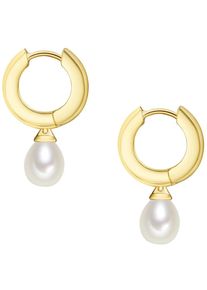 Valero Pearls, Damen Creolen, Gold / Weiß