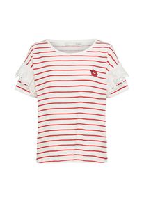 Oui, Damen T-Shirt, Rot / Weiß