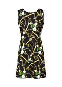 Liu Jo JEANS, Damen Kleid 'ABITO JERSEY ST. ALL Black', Gold / Grün / Schwarz / Weiß