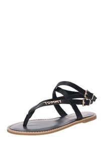 Tommy Hilfiger, Damen Sandale 'ICONIC FLAT STRAPPY SANDAL', Dunkelblau