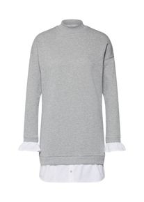 EDC by Esprit, Damen Kleid 'EOS sweatdress Dresses knitted', Grau / Weiß
