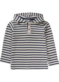 Leela Cotton, Langarmshirt, Blau / Wollwei&szlig;