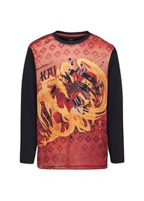 Lego Wear, Langarmshirt 'NINJAGO', Orange / Schwarz