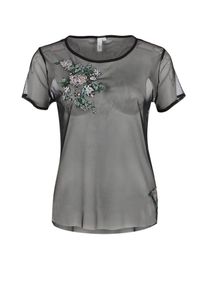 Q/S Designed By, Damen Mesh-Shirt, Mischfarben / Schwarz