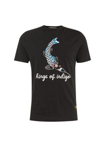 Kings Of Indigo, Herren Shirt 'DARIUS', Blau / Schwarz