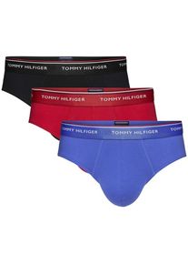 Tommy Hilfiger, Herren Unterhose 'Brief 3 pack premium essentials', Blau / Rot / Schwarz
