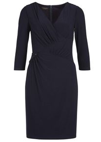 Apart, Damen Abendkleid mit Wickeloptik mit Wickeleffekt, Nachtblau