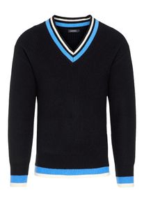 J. Lindeberg J.Lindeberg, Herren Pullover 'Landon Dense Rib', Hellblau / Schwarz / Weiß