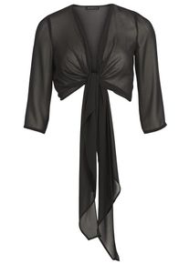 Apart, Damen Bolero aus Chiffon, Schwarz