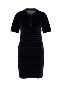 Scotch & Soda SCOTCH & SODA, Damen Kleid' striped velour with lurex rib collar', Blau / Schwarz