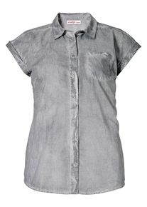 sheego Casual, Damen Oil-Washed Look Casual Bluse, Grau