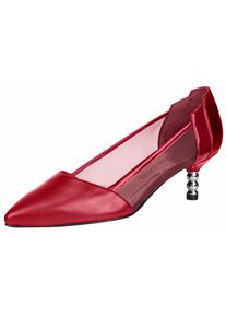 Heine, Damen Pumps, Rot / Schwarz / Silber