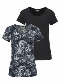 Boysen's BOYSEN'S, Damen Shirts 2er Pack, Marine / Schwarz