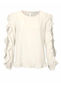 Heine, Damen Bluse mit Spitze, Naturweiß