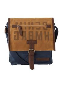 Tom Tailor Denim, Herren Überschlagtasche 'Tim', Dunkelblau / Braun / Bronze