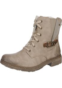 Rieker, Damen Schnürstiefelette mit Schnalle, Hellbeige
