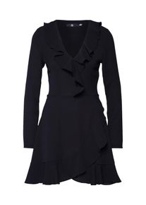 Missguided, Damen Kleider 'LONG SLEEVE RUFFLE TEA DRESS', Schwarz