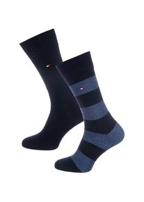 Tommy Hilfiger, Herren Socken, Taubenblau / Schwarz