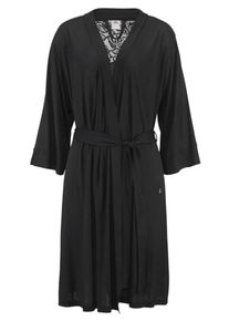 s.Oliver RED LABEL, Damen Kimonojacke mit Spitzenpasse, Schwarz