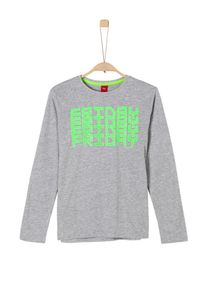 s.Oliver Junior, Longsleeve, Graumeliert / Neongrün
