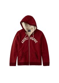 Abercrombie & Fitch Abercrombie & Fitch, Herren Sweatjacke 'LOGO SHERPA FULLZIP 2+2 4CC', Rot