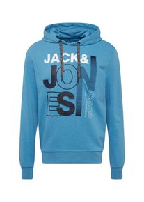 Jack & Jones JACK & JONES, Herren Sweatshirt 'JCOTILLY SWEAT HOOD', Blau / Weiß