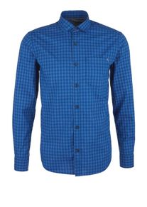 s.Oliver RED LABEL, Herren Hemd, Rauchblau / Himmelblau / Schwarzmeliert