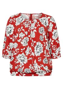 JUNAROSE, Damen Bluse, Hellrot / Schwarz / Weiß