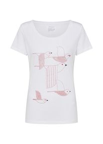 armedangels, Damen Tshirt 'Mari Birds Stacked', Wei&szlig;