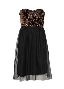 Only, Damen Cocktailkleid, Bronze / Schwarz