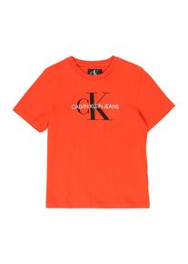 Calvin Klein Jeans, Mädchen Shirt 'MONOGRAM LOGO REGULAR TEE', Orangerot