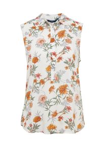 Tom Tailor, Damen Bluse, Orange / Wei&szlig;