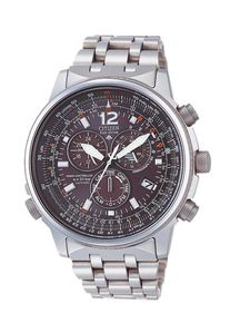 Citizen, Herren Funkchronograph, 'AS4050-51E' aus Titan, Weinrot / Silber