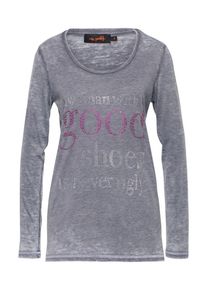 miss goodlife, Damen T Shirt 'Longsleeve 'Good Shoes'', Grau