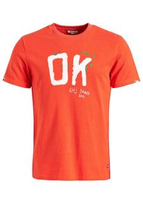 Khujo, Herren T-Shirt 'Elijah Ok', Orange / Weiß