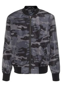 name it, Bomber Strickjacke, Dunkelgrau / Schwarz