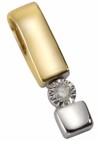 Firetti, Damen Kettenanhänger 'Solitär', Gold / Silber / Weiß