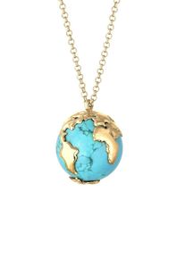 Elli, Damen Kette 'Weltkugel', Türkis / Gold