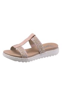Rieker, Damen Pantolette, Altrosa / Weiß