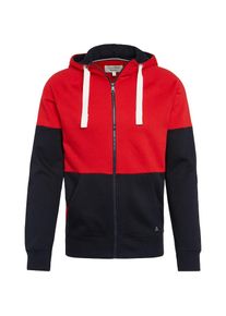 Tom Tailor Denim, Herren Sweatjacke, Ultramarinblau / Rotmeliert / Weiß