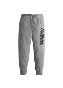 Hollister, Damen Hose 'LOGO JOGGER', Grau / Wei&szlig;