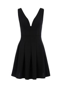 Wal G., Damen Cocktailkleid mit Kellerfalten, Schwarz