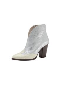 Heine, Damen Stiefelette, Silber / Weiß