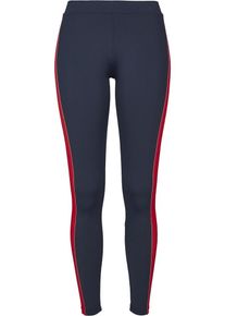 Urban Classics, Damen Leggings 'Ladies Side Stripe', Nachtblau / Rot / Wei&szlig;