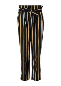 Hallhuber, Damen Hose 'Paperbag', Gold / Schwarz / Weiß